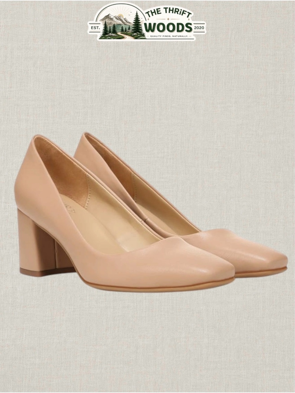Naturalizer Warner Crème Brulee Block Heel Pumps